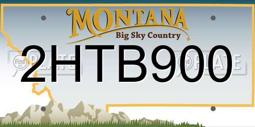 2HTB900 Montana License Plate