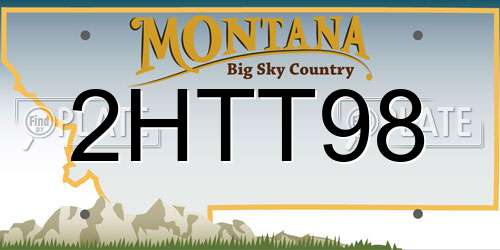 2HTT98 Montana License Plate