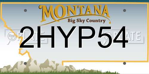 2HYP54 Montana License Plate