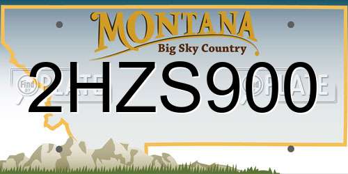 2HZS900 Montana License Plate