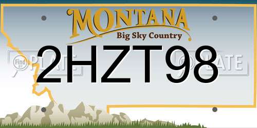 2HZT98 Montana License Plate