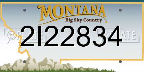 2I22834 Montana License Plate