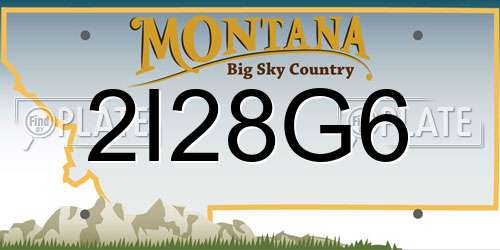 2I28G6 Montana License Plate