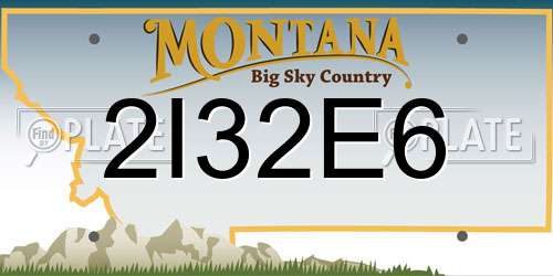 2I32E6 Montana License Plate