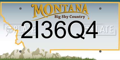 2I36Q4 Montana License Plate