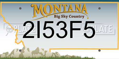 2I53F5 Montana License Plate