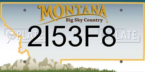 2I53F8 Montana License Plate