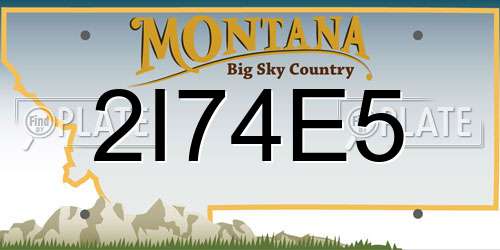 2I74E5 Montana License Plate