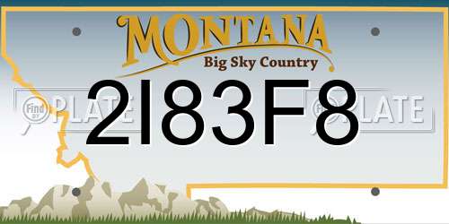 2I83F8 Montana License Plate