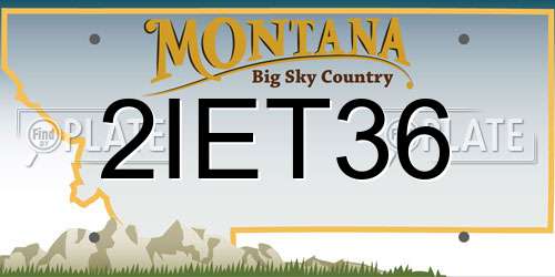 2IET36 Montana License Plate