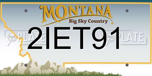 2IET91 Montana License Plate