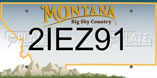 2IEZ91 Montana License Plate