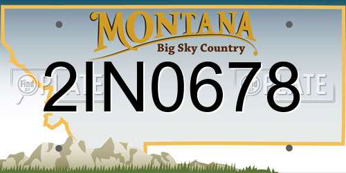 2IN0678 Montana License Plate