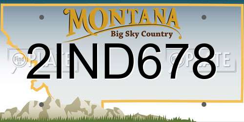 2IND678 Montana License Plate