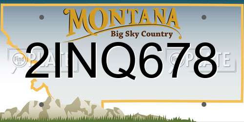 2INQ678 Montana License Plate