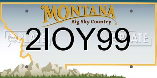 2IOY99 Montana License Plate