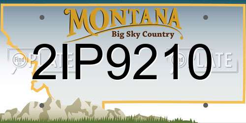 2IP9210 Montana License Plate