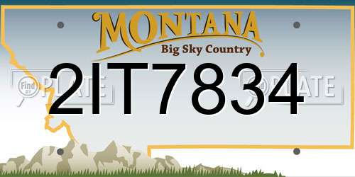 2IT7834 Montana License Plate