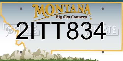 2ITT834 Montana License Plate
