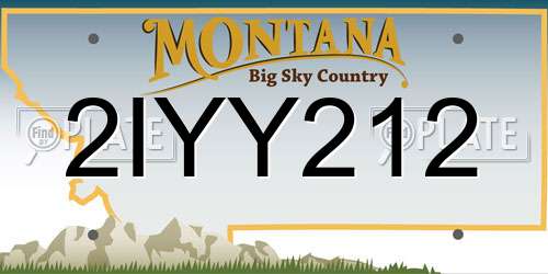 2IYY212 Montana License Plate