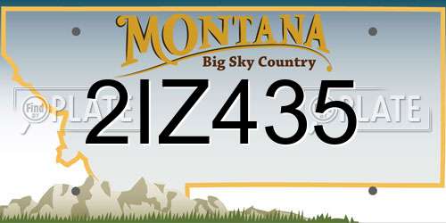 2IZ435 Montana License Plate