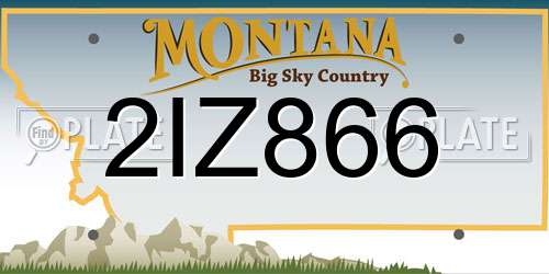 2IZ866 Montana License Plate