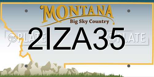 2IZA35 Montana License Plate