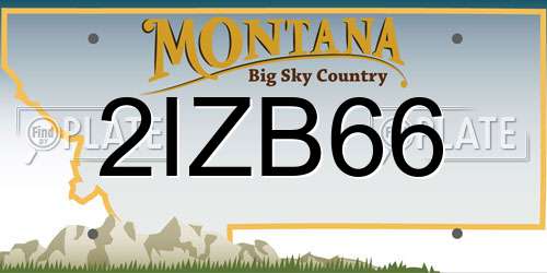 2IZB66 Montana License Plate