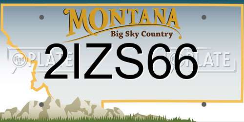2IZS66 Montana License Plate