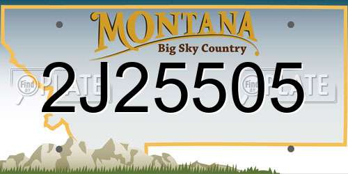 2J25505 Montana License Plate