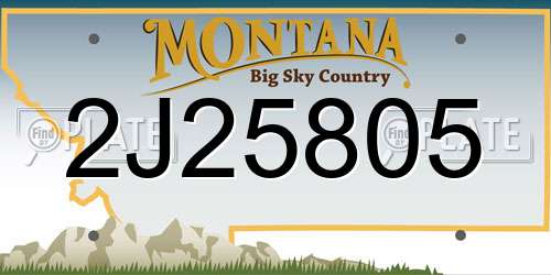 2J25805 Montana License Plate