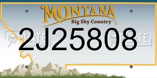 2J25808 Montana License Plate
