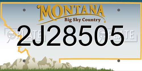 2J28505 Montana License Plate