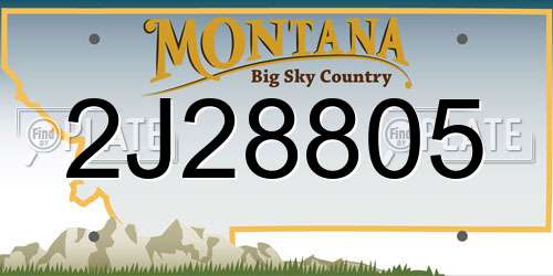 2J28805 Montana License Plate