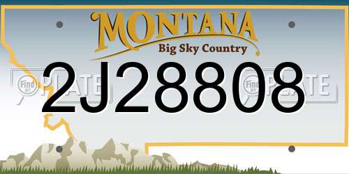 2J28808 Montana License Plate