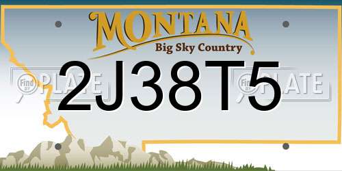 2J38T5 Montana License Plate