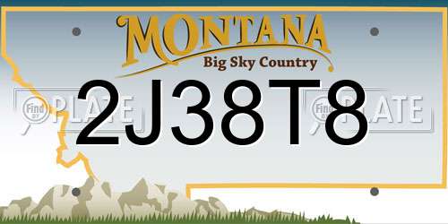 2J38T8 Montana License Plate