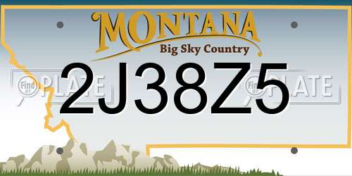 2J38Z5 Montana License Plate