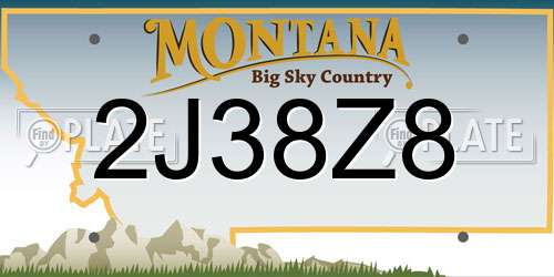 2J38Z8 Montana License Plate