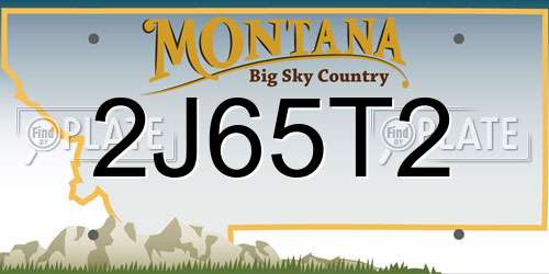 2J65T2 Montana License Plate