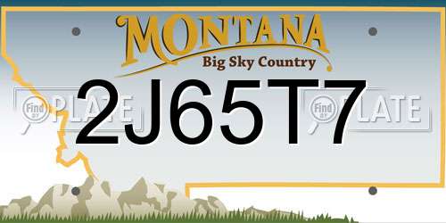 2J65T7 Montana License Plate