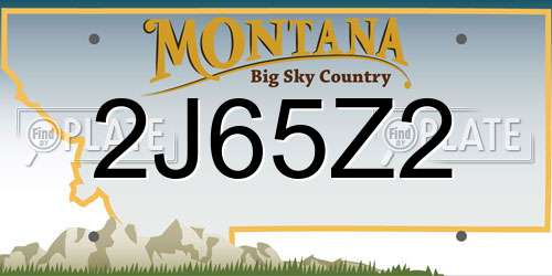 2J65Z2 Montana License Plate