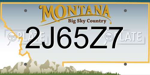 2J65Z7 Montana License Plate