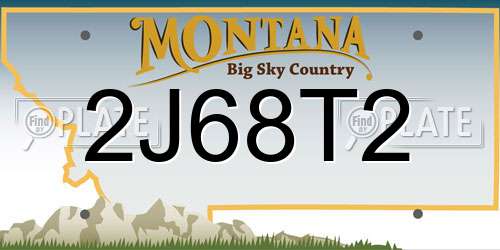 2J68T2 Montana License Plate