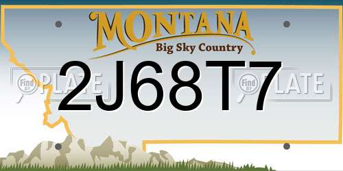 2J68T7 Montana License Plate