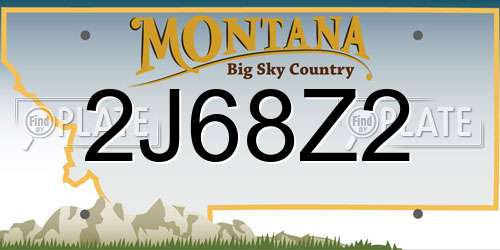2J68Z2 Montana License Plate