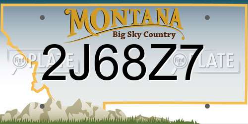 2J68Z7 Montana License Plate
