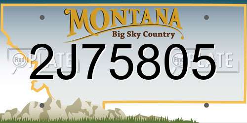 2J75805 Montana License Plate
