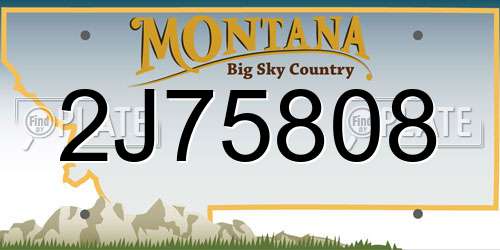 2J75808 Montana License Plate
