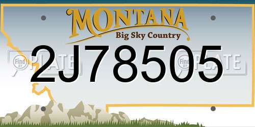 2J78505 Montana License Plate